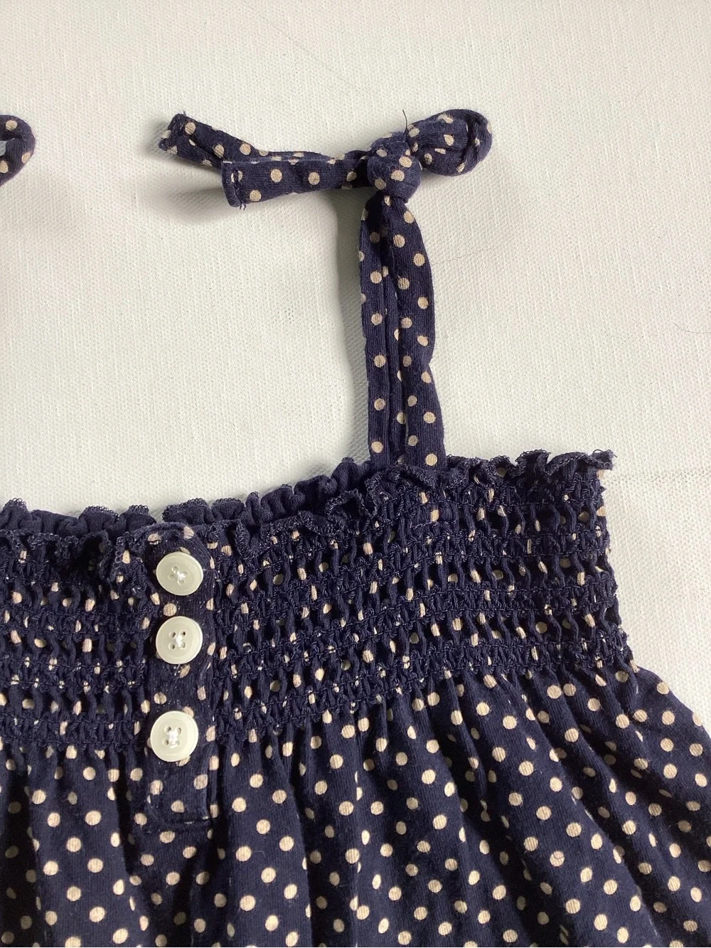 OshKosh B'gosh Navy Polka Dot Smocked Dress